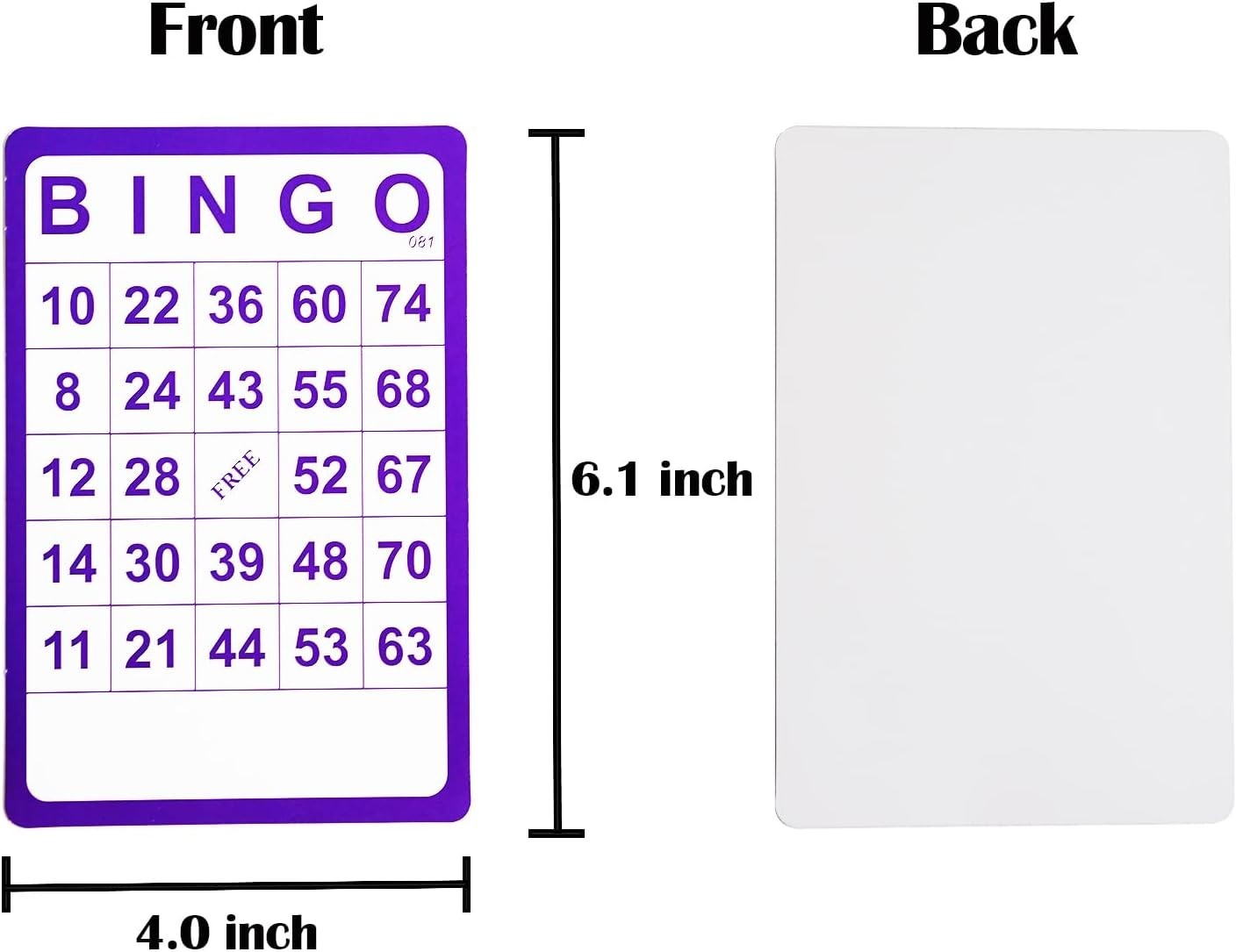 100 Bingo Cards Resuable Bingo Paper Game Cardstock Bulk, 5 Colors