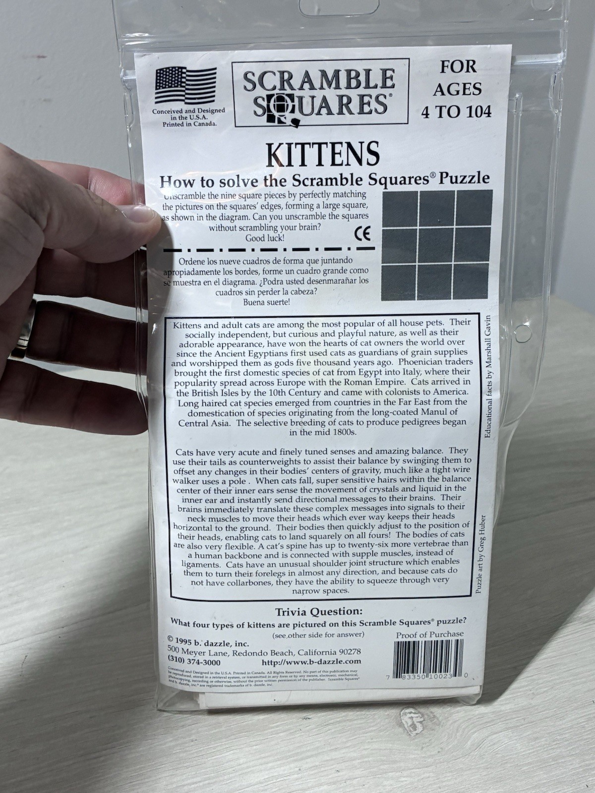 Scramble Squares Kittens Brain Teaser Puzzle Cats Made In USA Complete Ages 4+