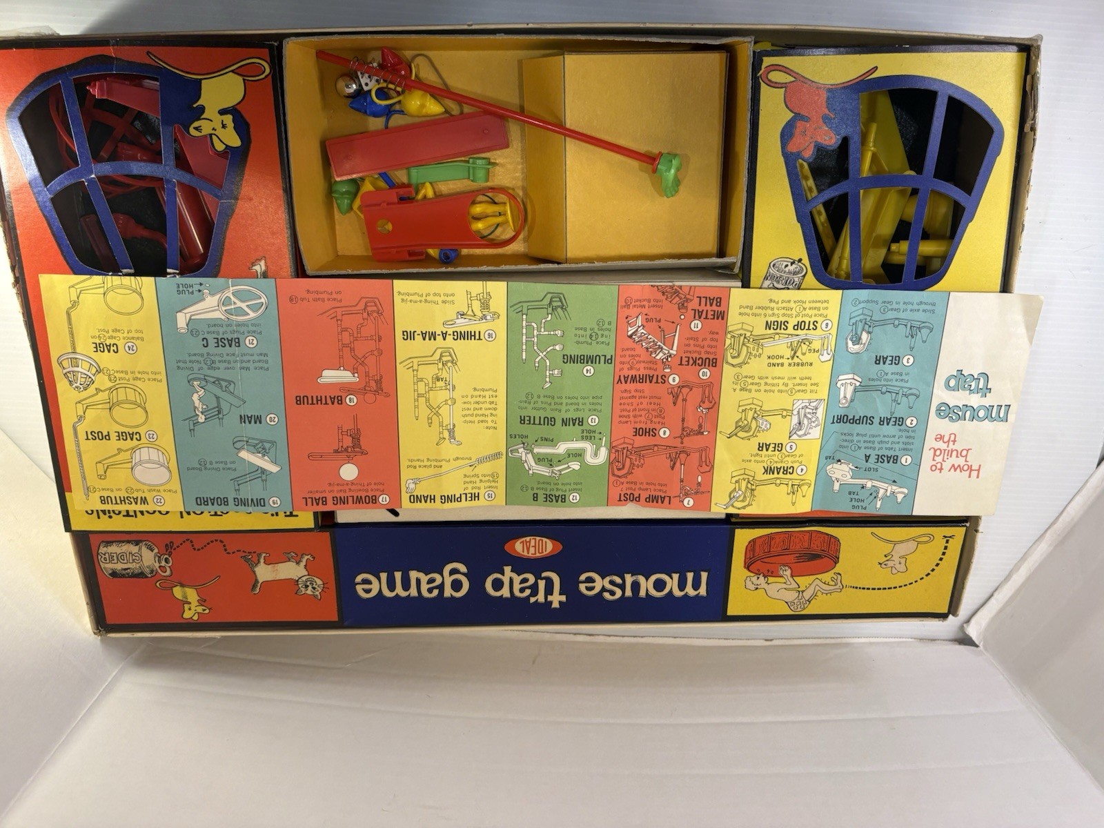 Ideal Mouse Trap Board Game 1963 Vintage Complete Set 22 x 14 x 3.5 Inch See Pic