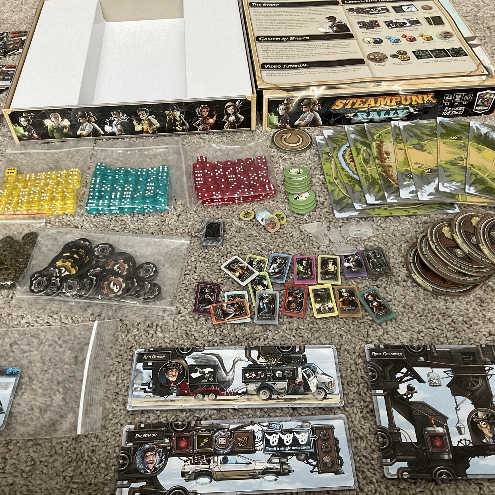 Steampunk Rally Board Game – Roxley – First Run Kickstarter Edition with Extras