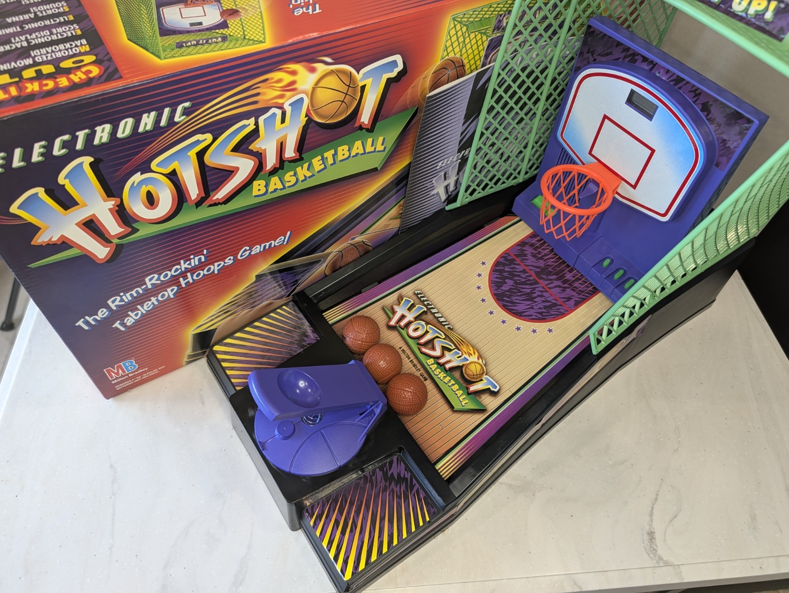Vintage 1997 Hot Shot Basketball Game Milton Bradley W/Box Complete