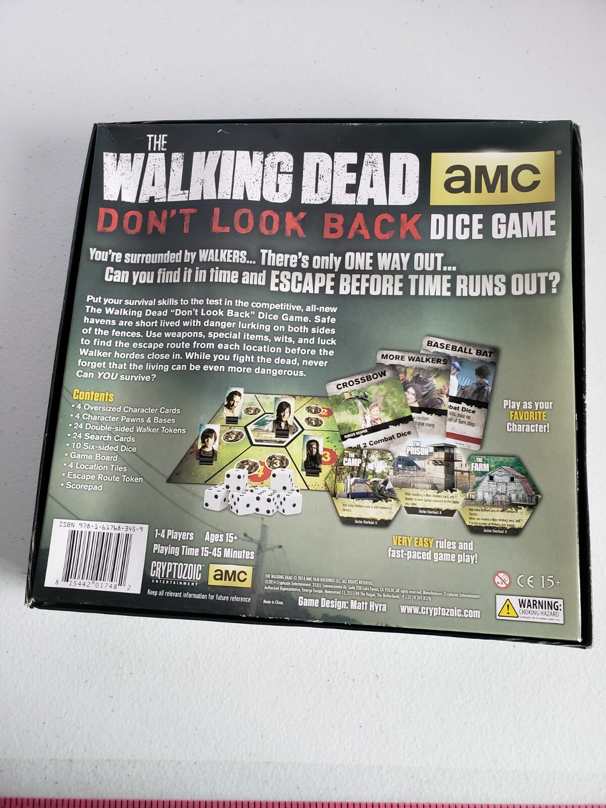 AMC The Walking Dead Don’t Look Back Dice Game Zombie Horror Board Game Complete