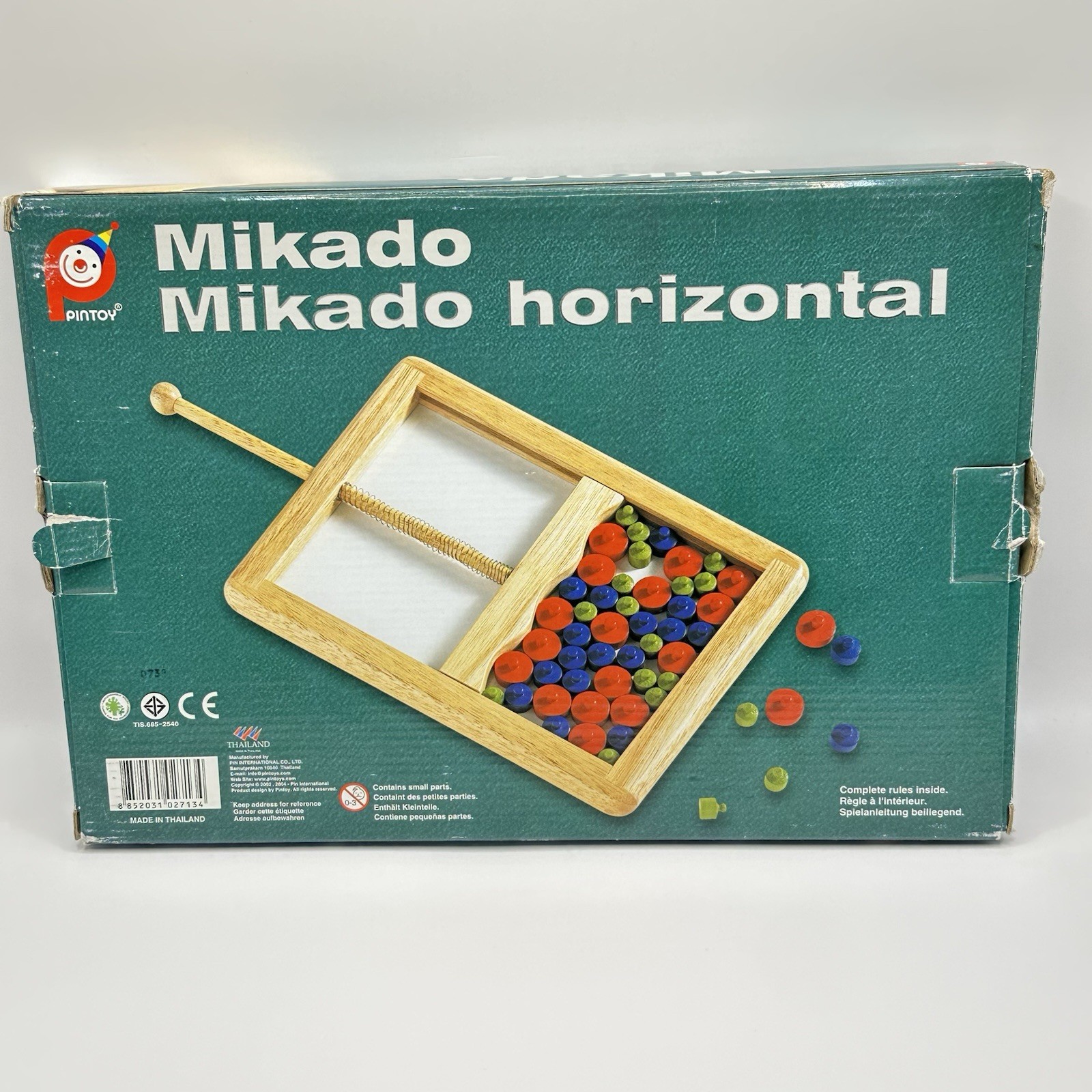 Mikado Horizontal Wooden Board Game 2004 Pintoy Skill & Steady Hand Thailand
