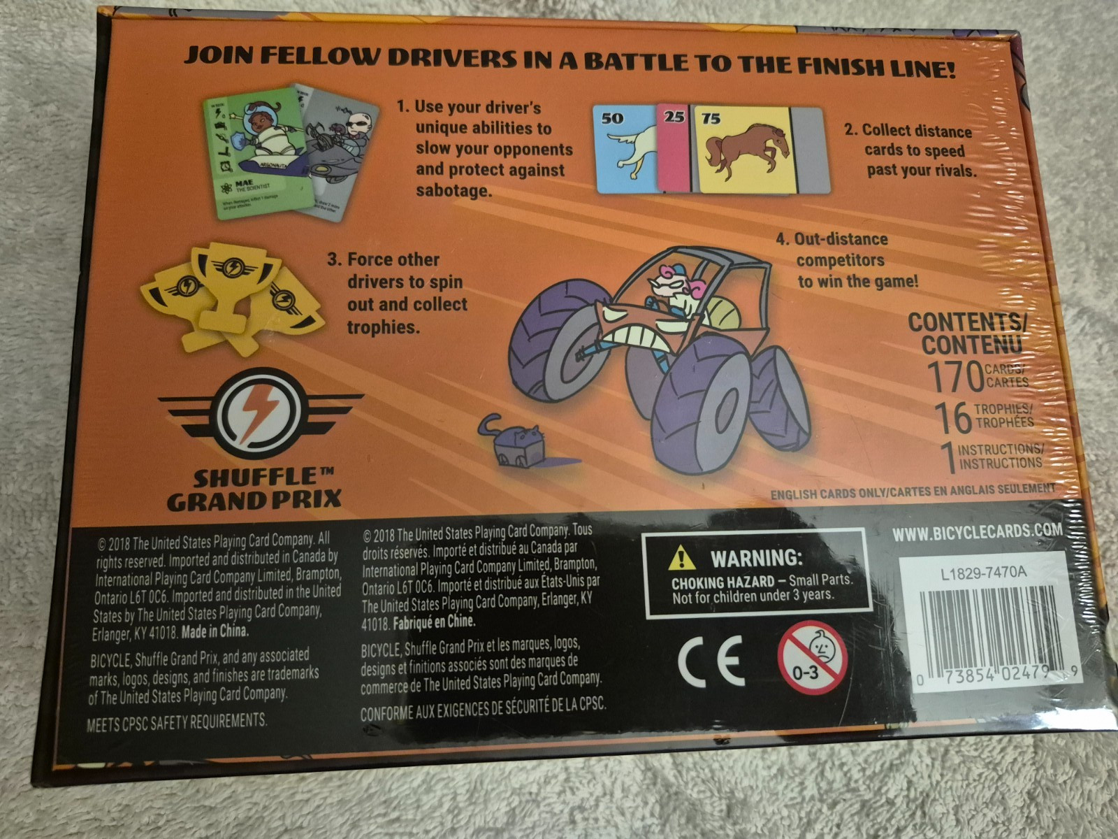 Shuffle Grand Prix Racing Card Game By Bicycle 2-4 Players Board Sealed BRANDNEW