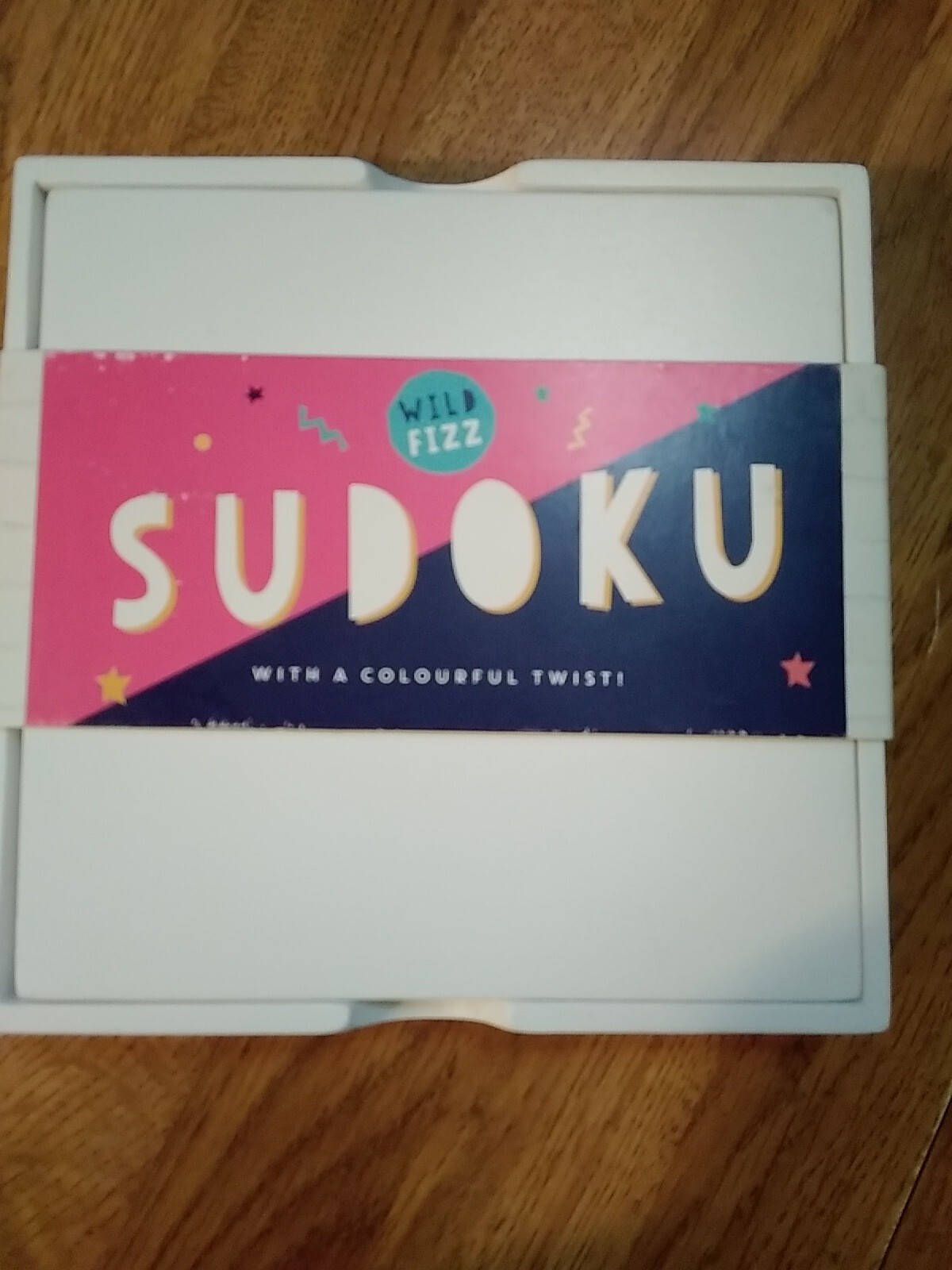 Wood Sudoku Board Table Game-Colorful Wooden Pegs-Self Storage Box-Check Pics