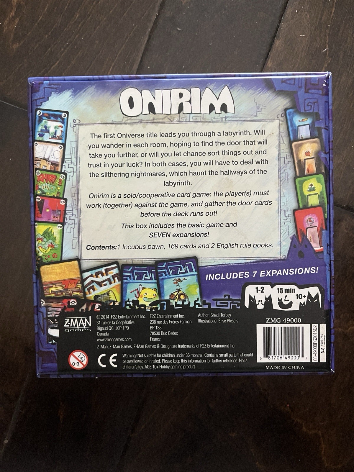 Shadi Torbey ONIRIM Card Game + 7 Expansions 2019 Z-Man Games EUC in Box