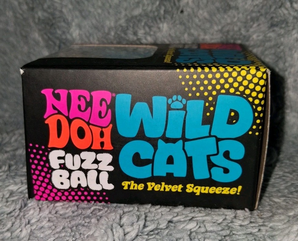NeeDoh Wild Cats Fuzz Ball BLUE Nee Doh Squishy NEW Authentic Schylling Sealed