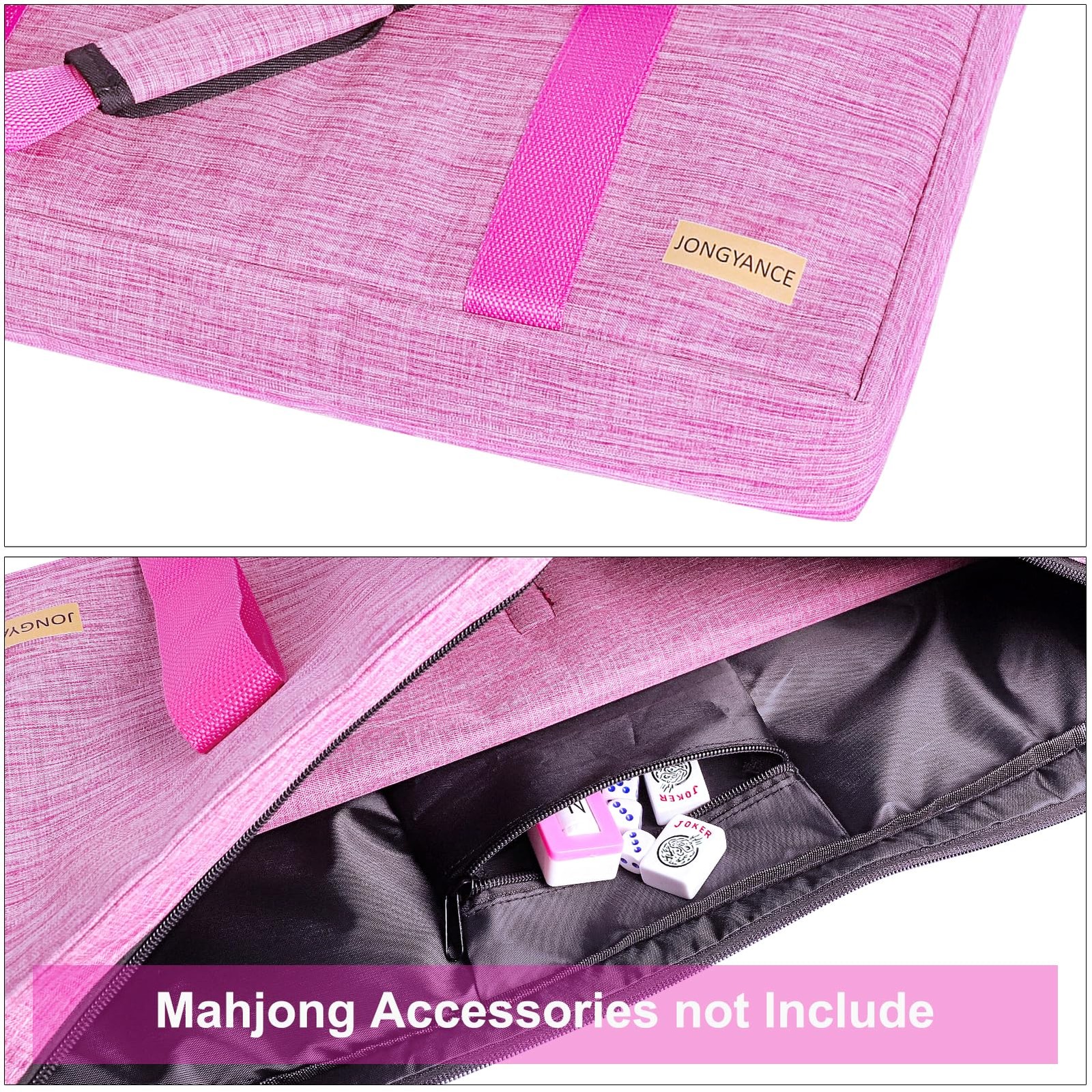 Empty Mahjong Bag, Pink Mah-jongg Carrying Bag with Two Wrappers for American…