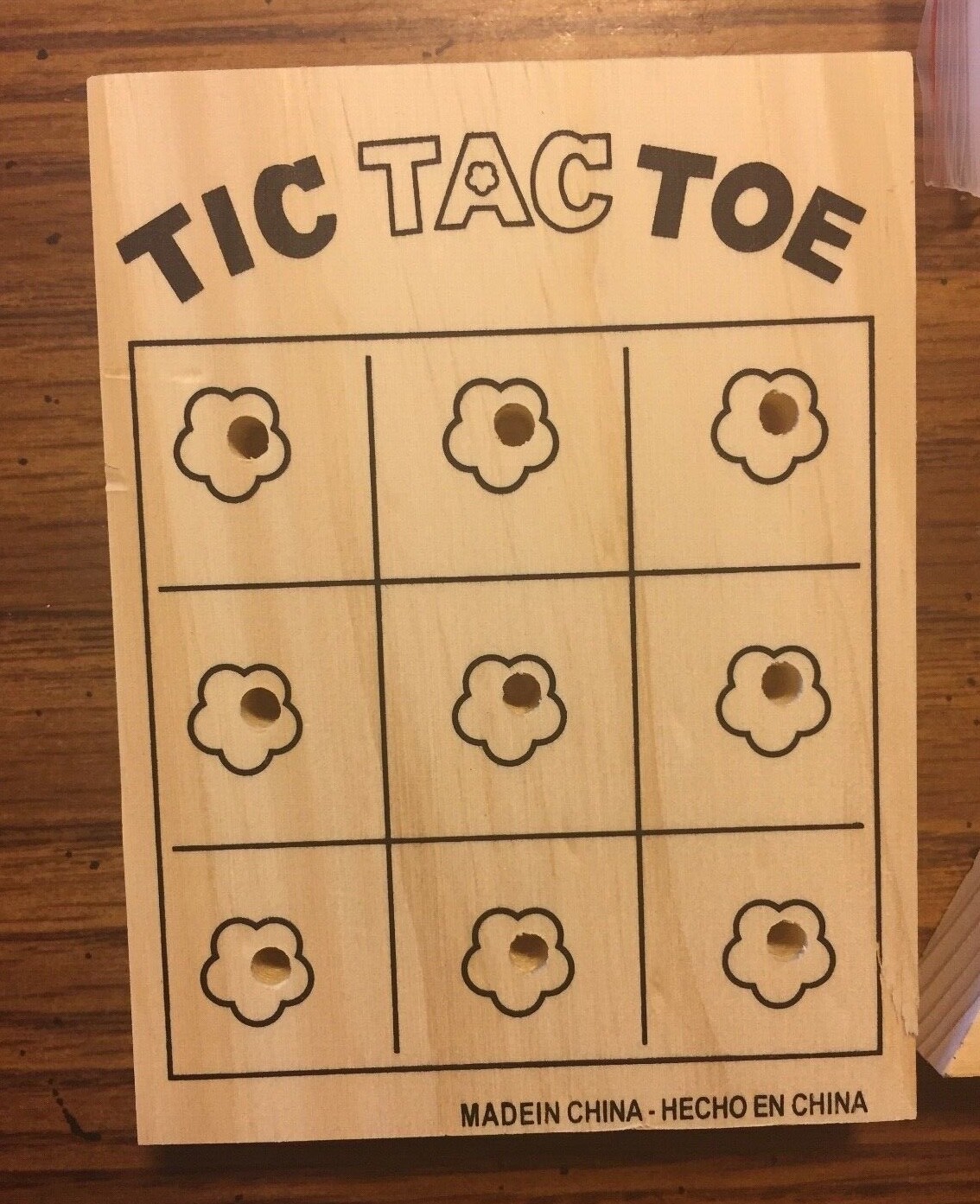 2 Piece Wooden Games By Totes Tic-Tac-Toe & Solitaire Mini Travel Peg Boards New