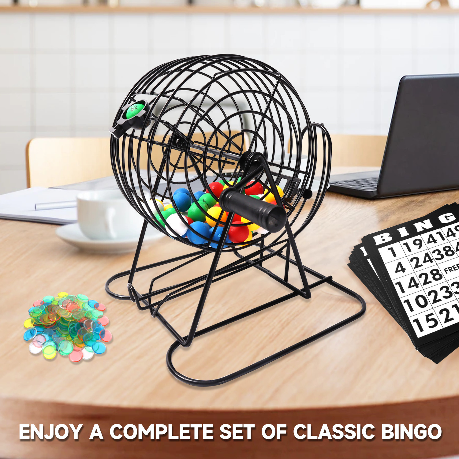 Deluxe Bingo Game Set w/Metal Bingo Cage Perfect for the Whole Family FriendsANY