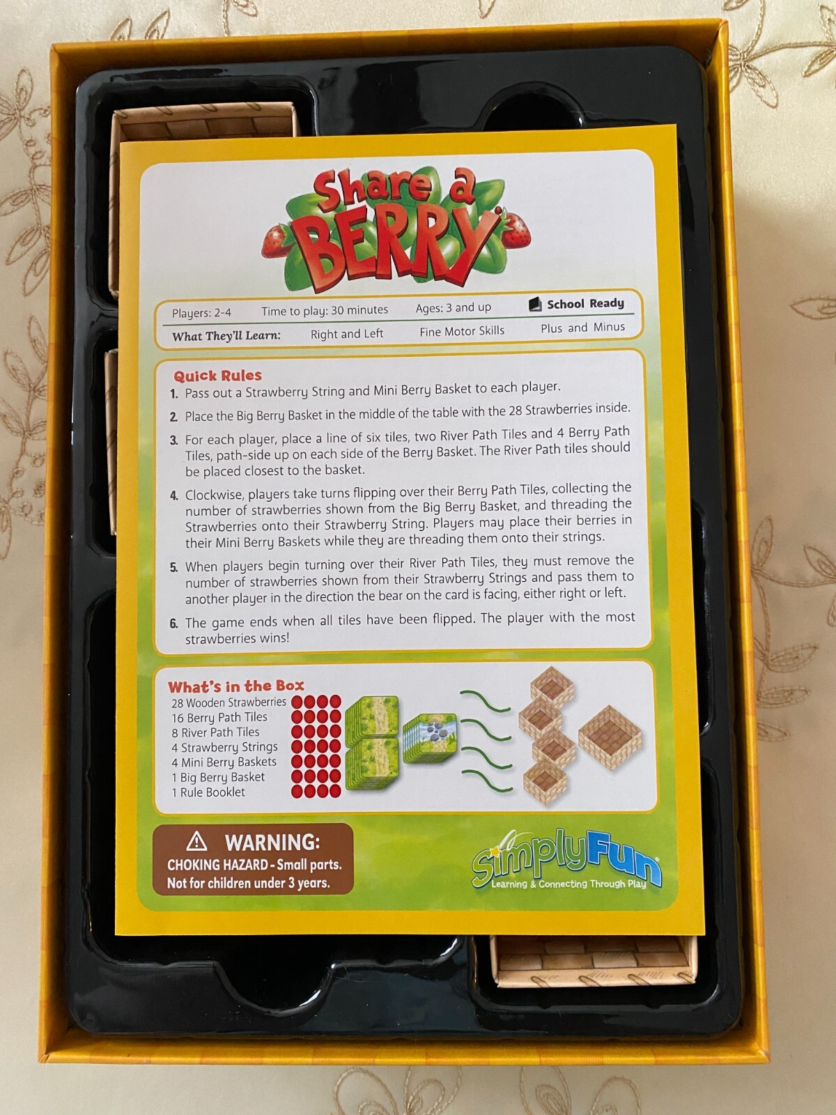 SIMPLY FUN “SHARE A BERRY” GAME CHILD DEVELOPMENT FINE MOTOR SKILLS PLUS & MINUS