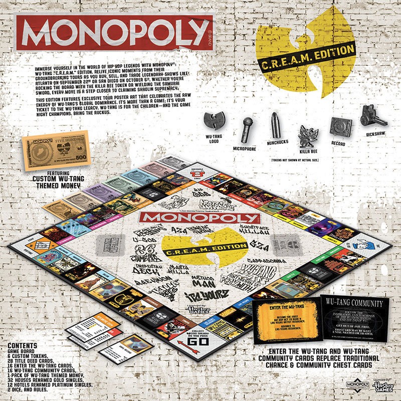 Wu Tang Clan MONOPOLY Board Game Cream (C.R.E.A.M. Edition) New Sealed