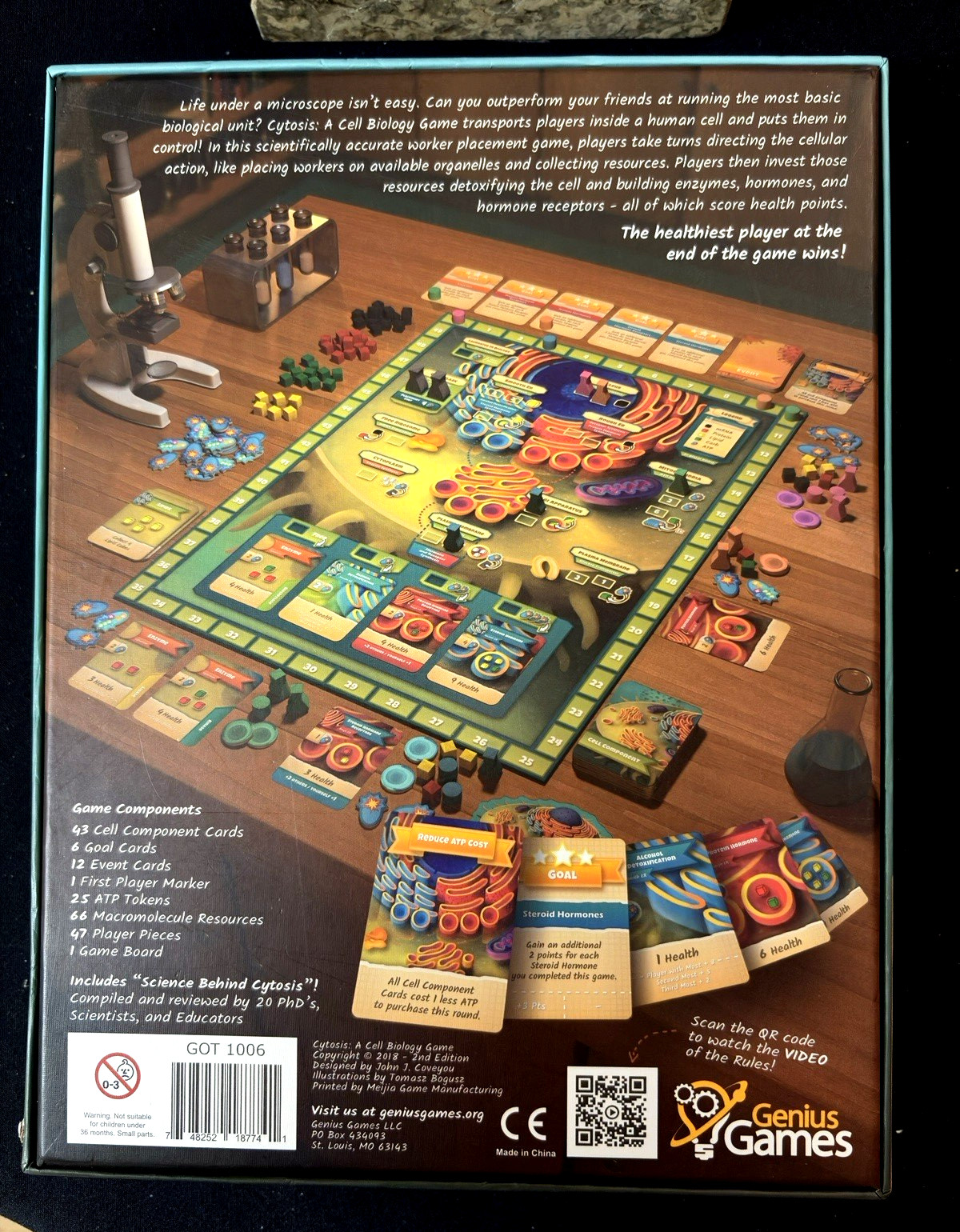 Genius Games Cytosis 2nd Edition Board Game Cell Biology Science Family