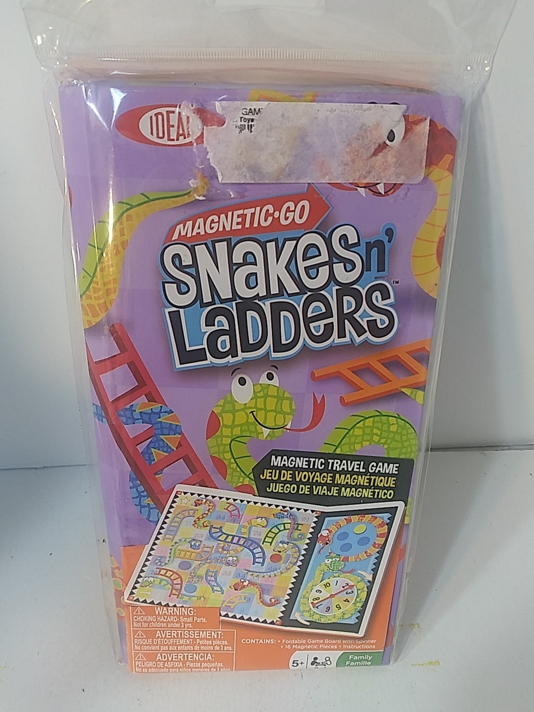 Ideal Games: Snakes And Ladders, magnetic board travel game, 5+, 2-4 players
