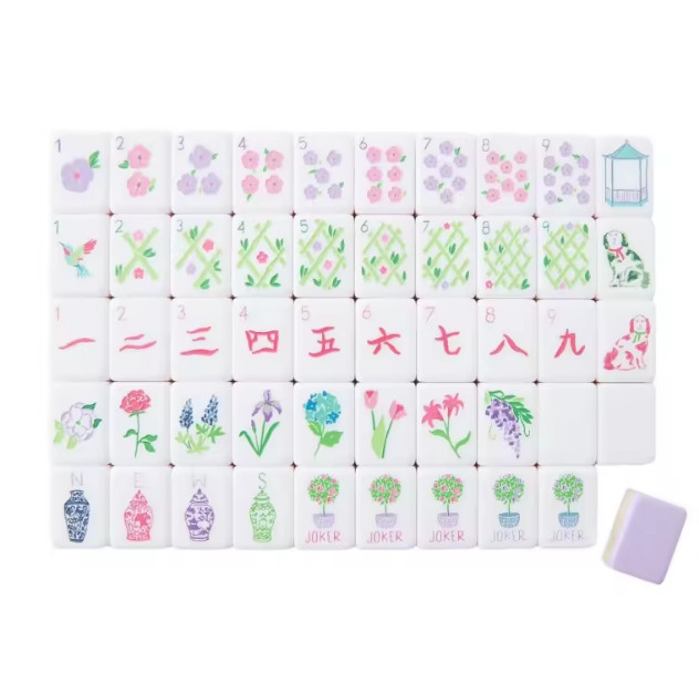 Luxury American Mahjong Set 160 Engraved Acrylic Tiles Light Purple Taylor