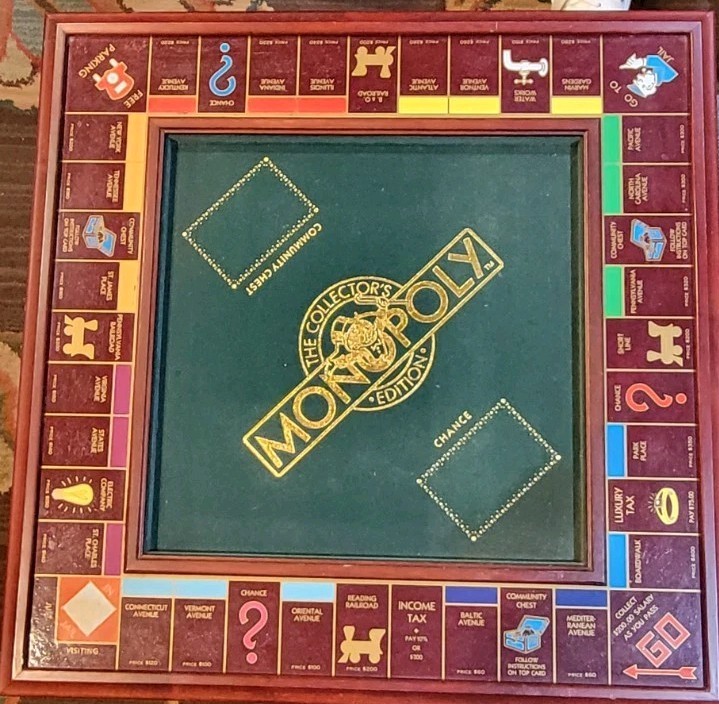 Monopoly Luxury Edition Wood Game Board 1991-Please Read Description
