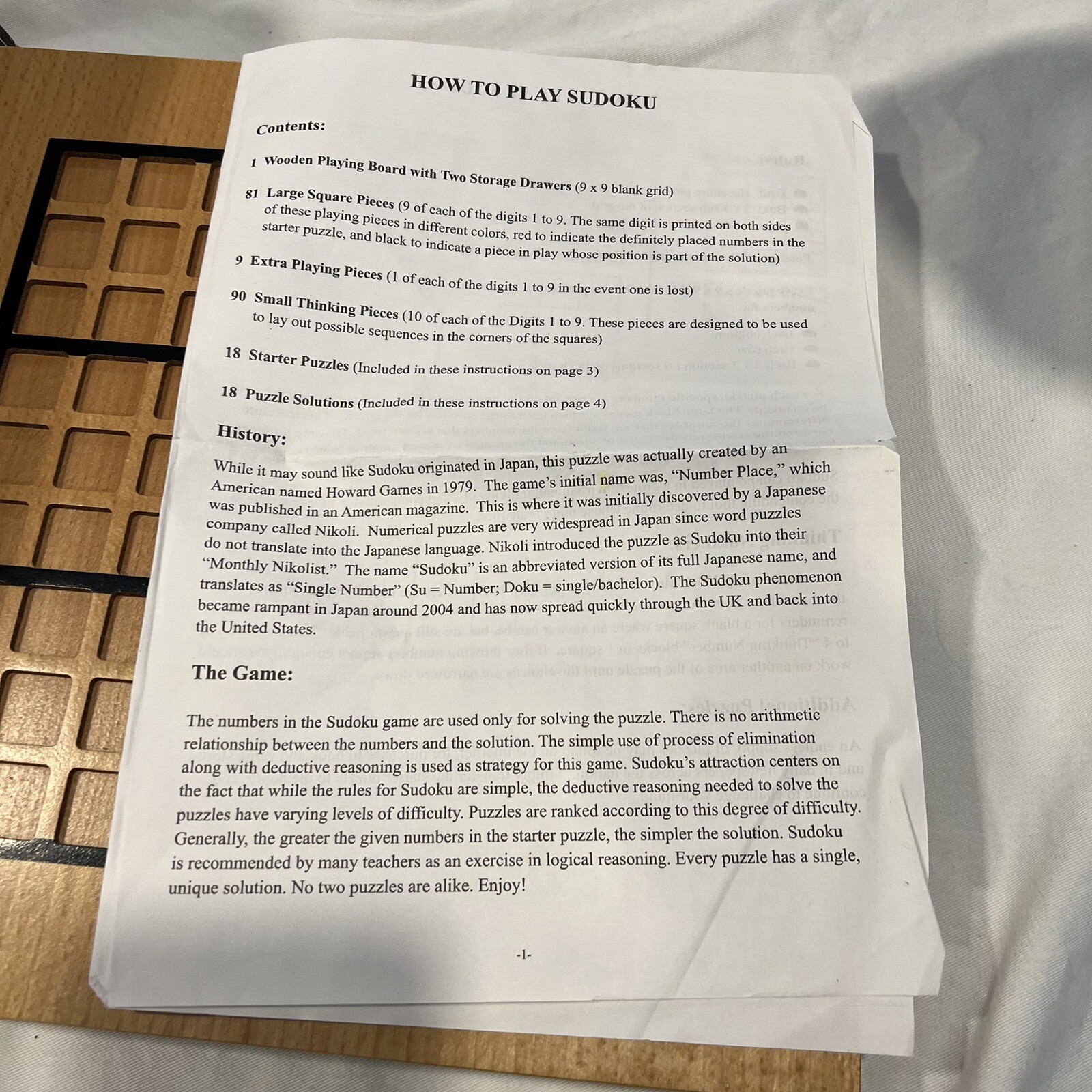 SUDOKU Wooden Game Board and Pieces – Wood Expressions, Inc.