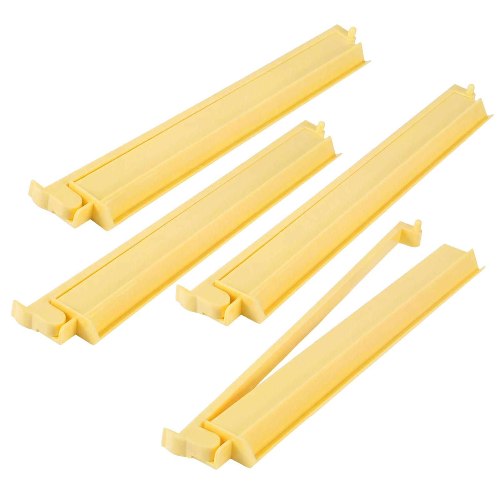 4 Pcs 18.7″ Creamy Yellow Acrylic Mahjong Tile Racks & Pushers – Game Night Set