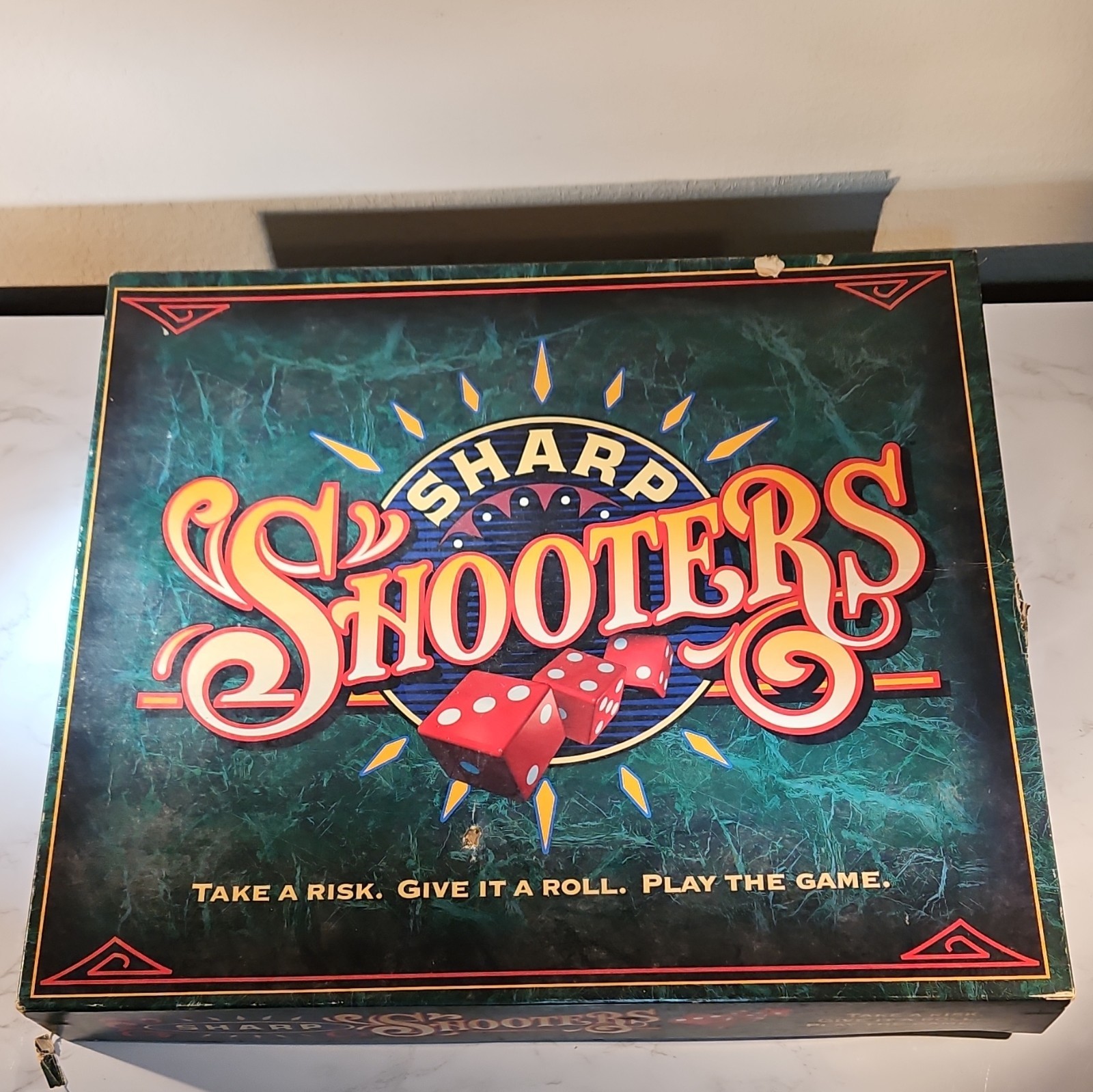 MB Sharp Shooters Dice Game w/ Cards Chips Dice Instructions