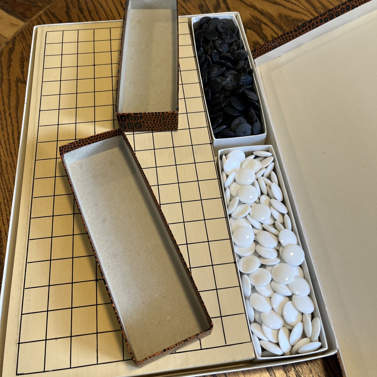 Vintage Japanese Go Game Wood Board Made in Japan Original Box
