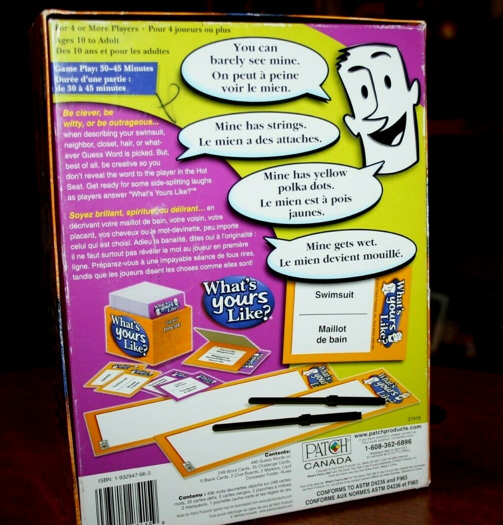 What’s Yours Like? – The Great Party Game That Tells It Like It Is! – Patch 2007