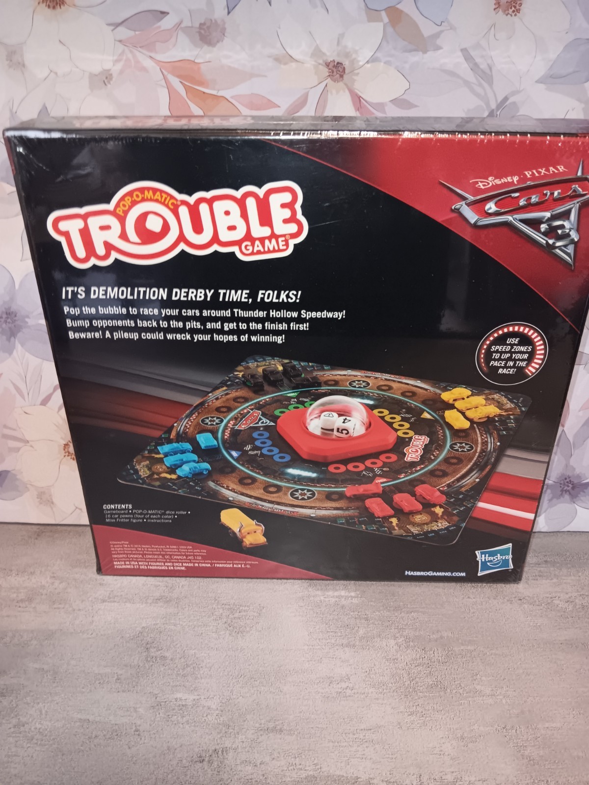 Disney Pixar Cars 3 TROUBLE Board Game with Pop-O Matic Dice Roller Sealed New