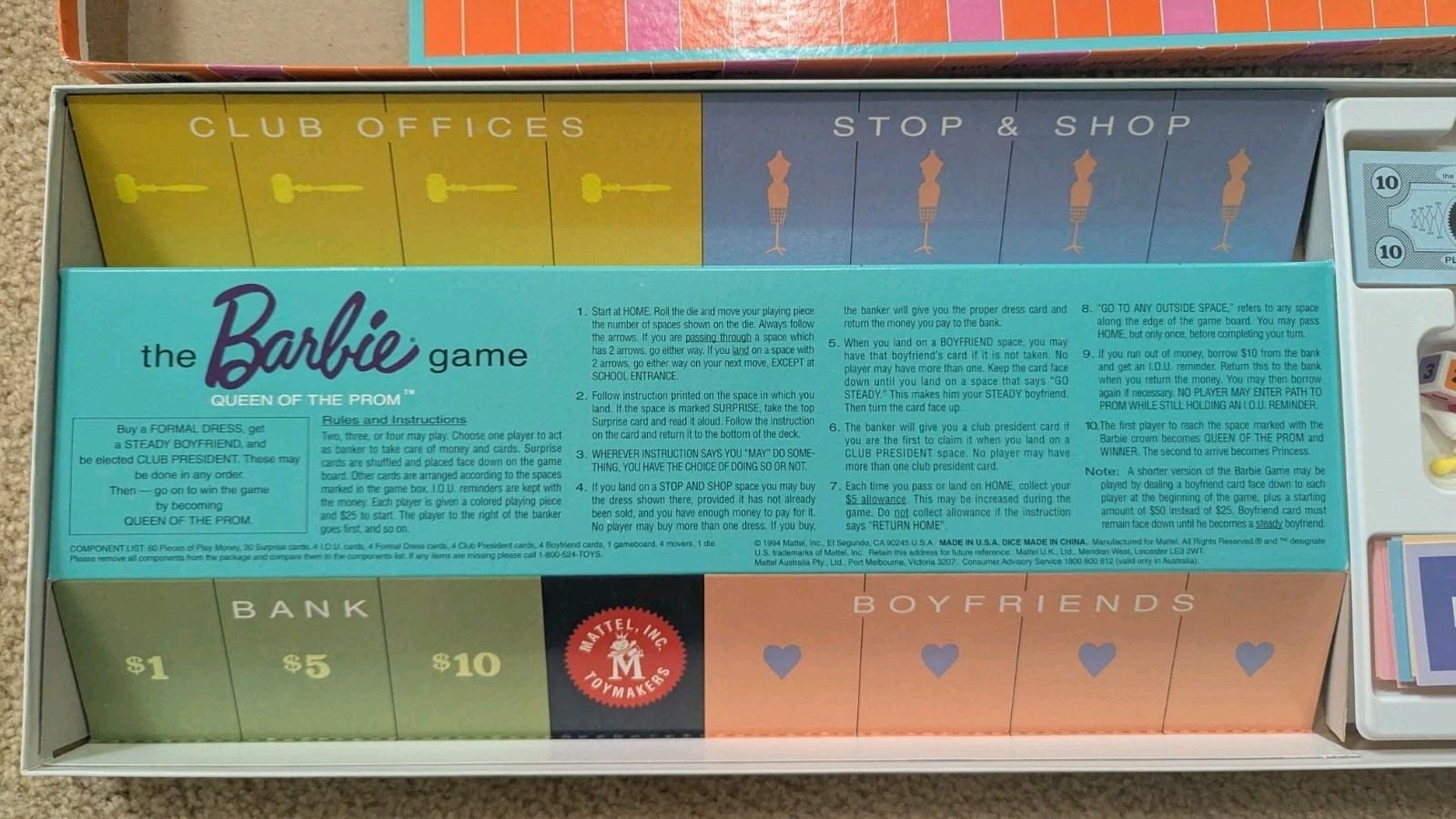1994 Barbie Queen of the Prom 1961 Replica Game 35th Anniversary Edition