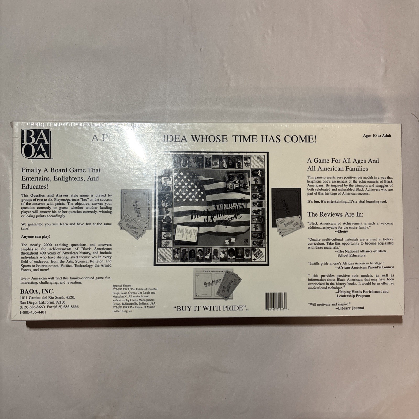 Vintage Black Americans of Achievement Board Game 1993 New Sealed History Trivia
