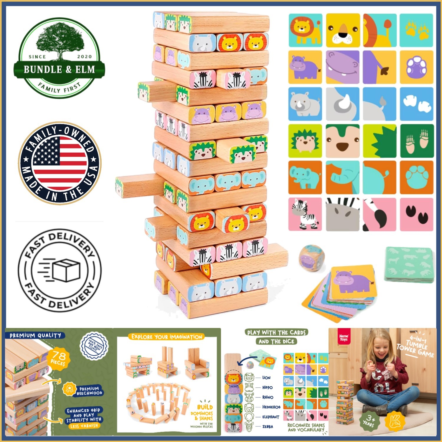 Kids Safari Stacking Game, Develops Problem Solving and Coordination Skills