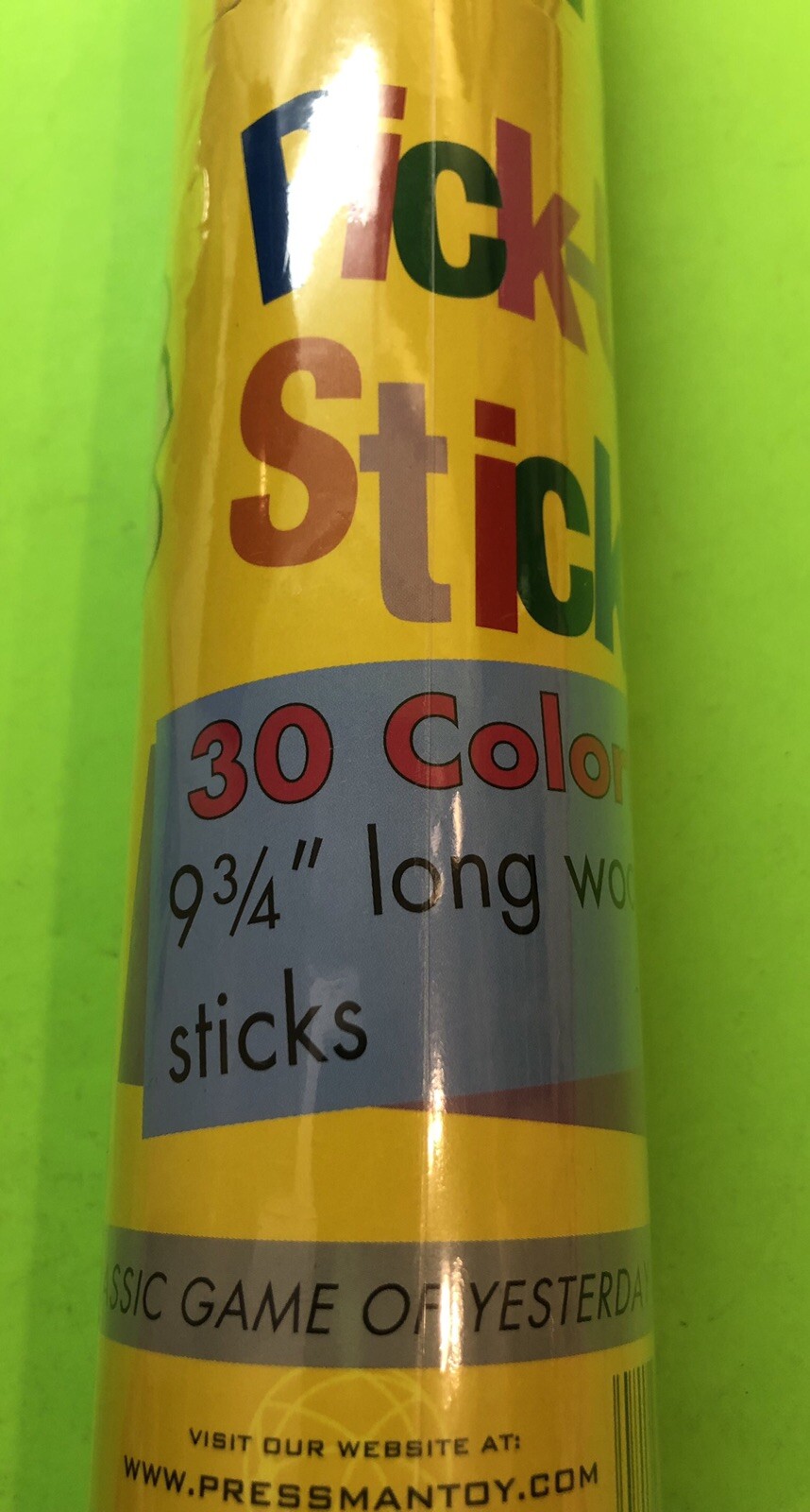 Giant Pick Up Sticks Pressman Toys 30 Colorful 9 3/4 Inch Long Wood Sticks NEW
