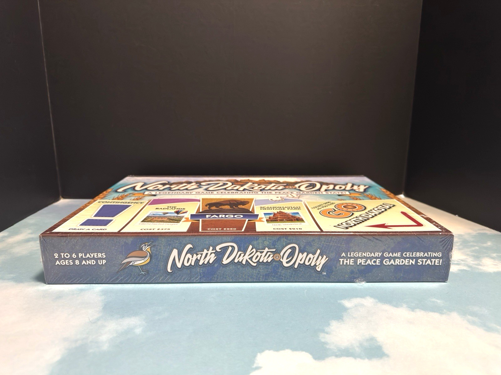 North Dakota-Opoly Monopoly style board Game Celebrating Peace Garden State NEW