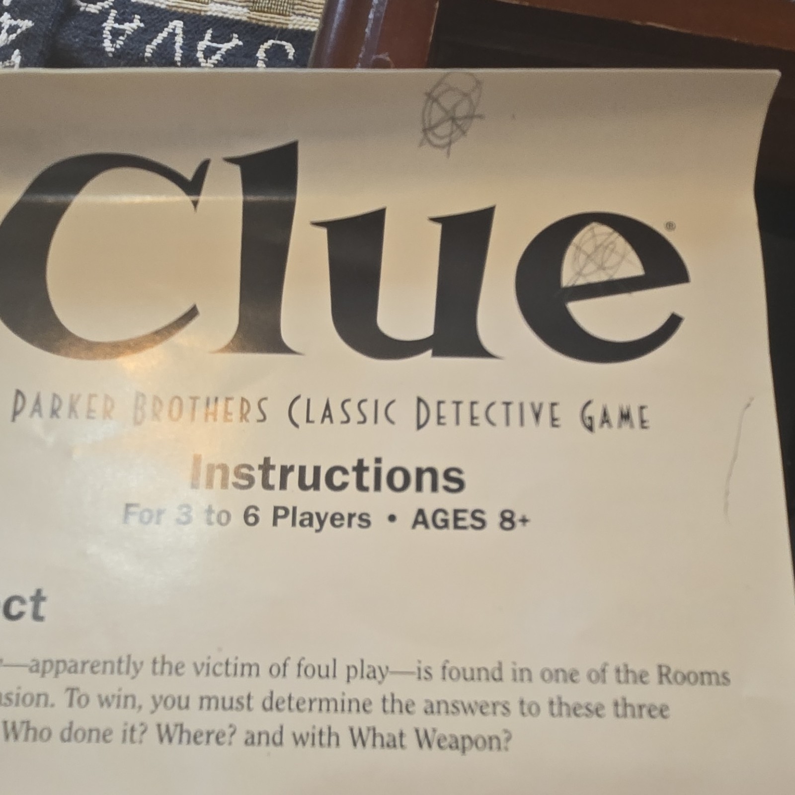 Parker Brothers Clue Wooden Box Edition Complete Board Game Wood Case Vintage