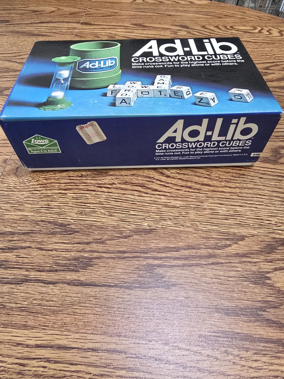 1975 Lowe Ad-Lib Crossword Cubes Complete Vintage timed word game