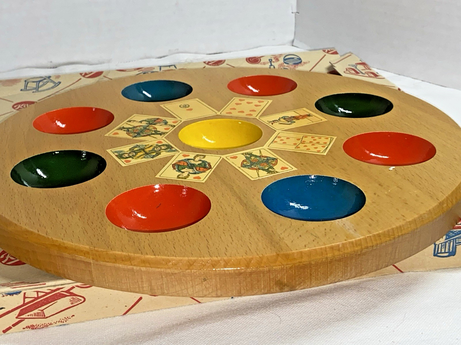 Vintage Kibel 1950’s Poch Pochen Pochspiel Wooden Game Board W. Germany W/Box
