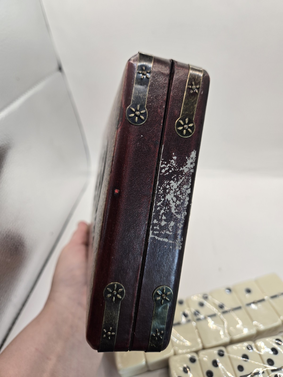 Vtg Dominos (New Sealed) In Chinese Box (Damage On Side From Tape Peeling Paint)
