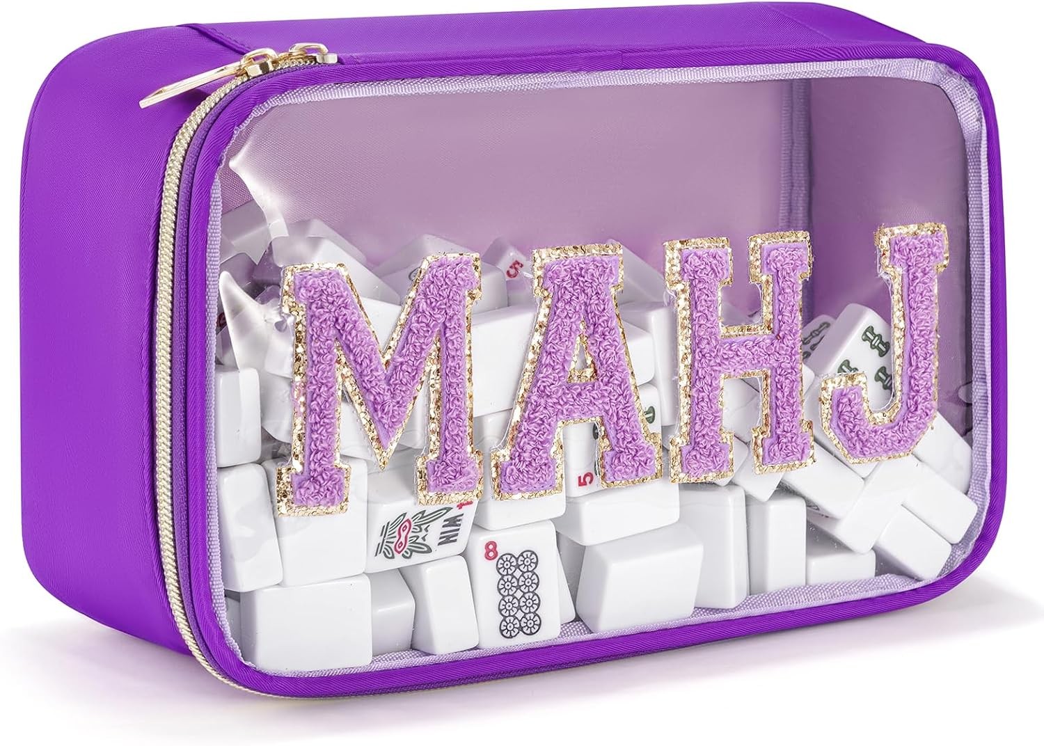 Mahjong Tiles Bag,Empty Thickened American Mahjong Bag with Zipper Suitable for