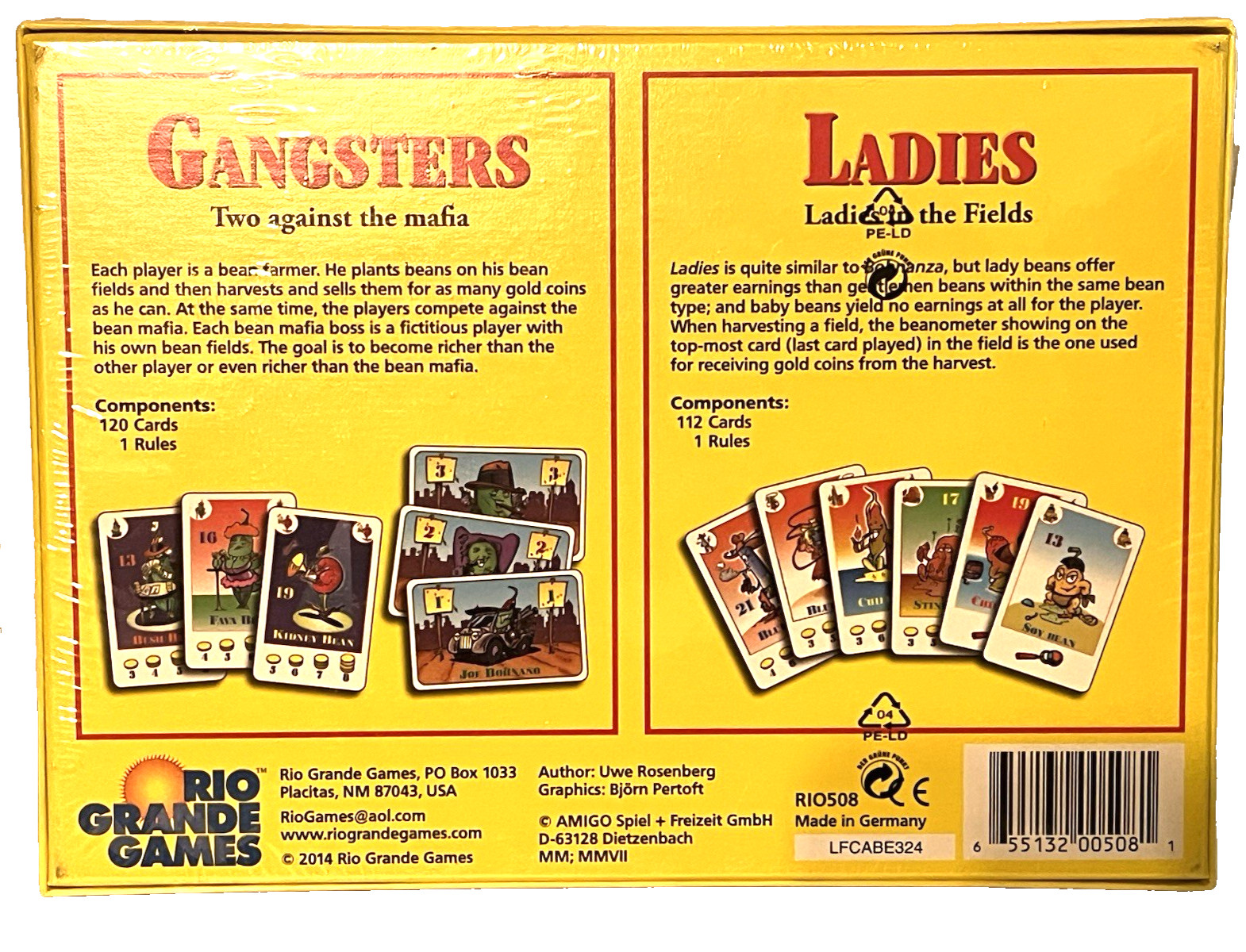 Bohnanza Ladies & Gangsters-New Rio Grande Games-New Sealed