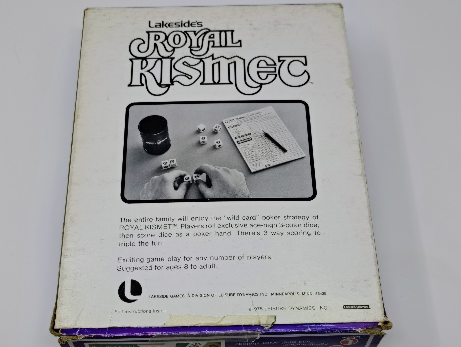 Royal Kismet Dice Game Lakeside 1975 NOT Complete
