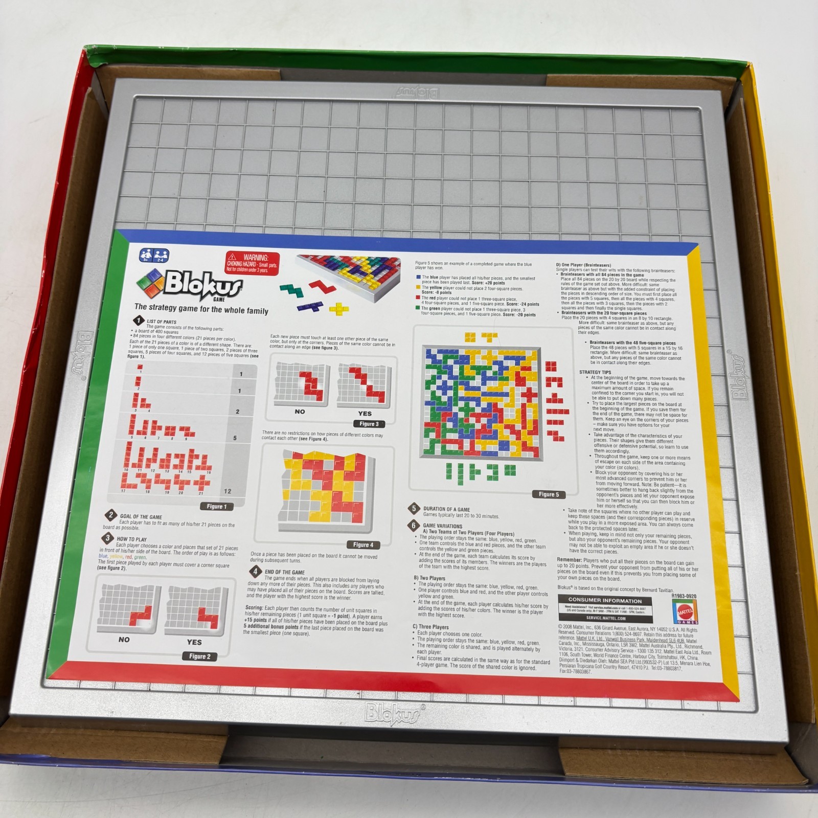 Blokus XL COMPLETE Mattel 2009 Strategy Large Edition Mensa