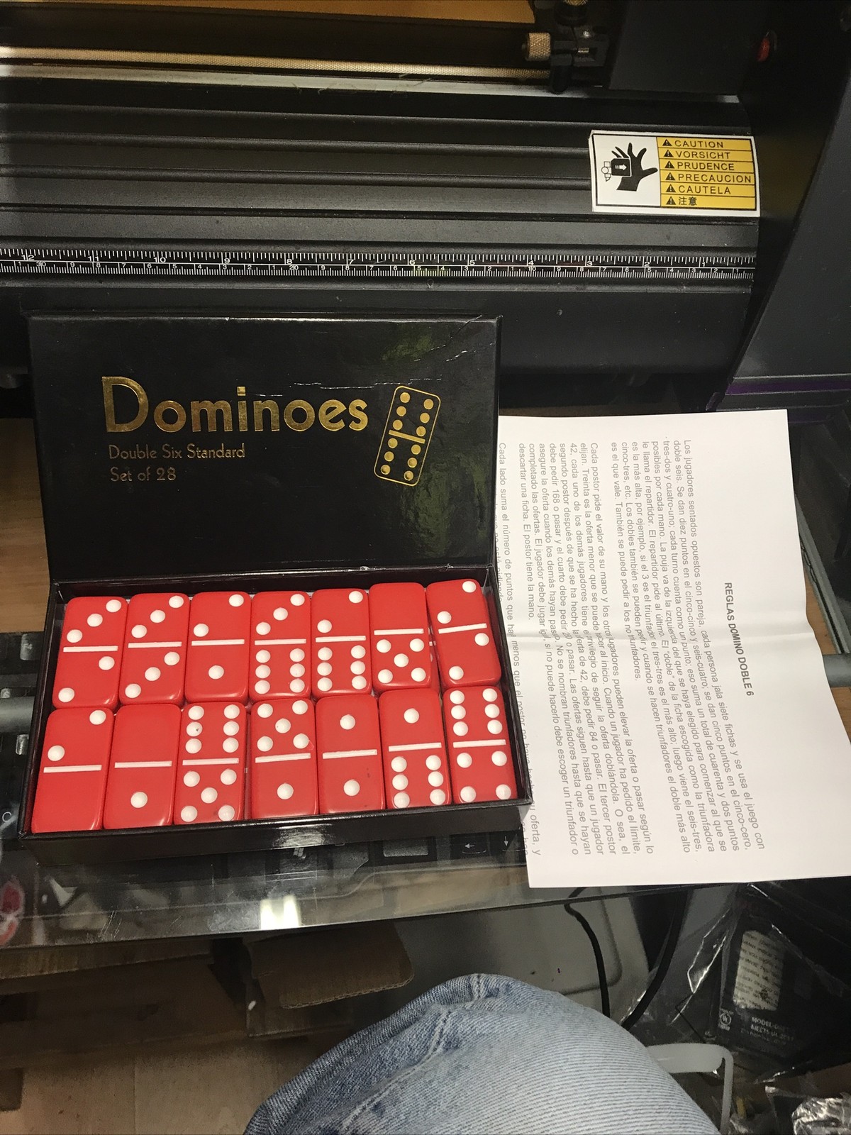 Dominoes Double 6 Six Standard Size Red Color