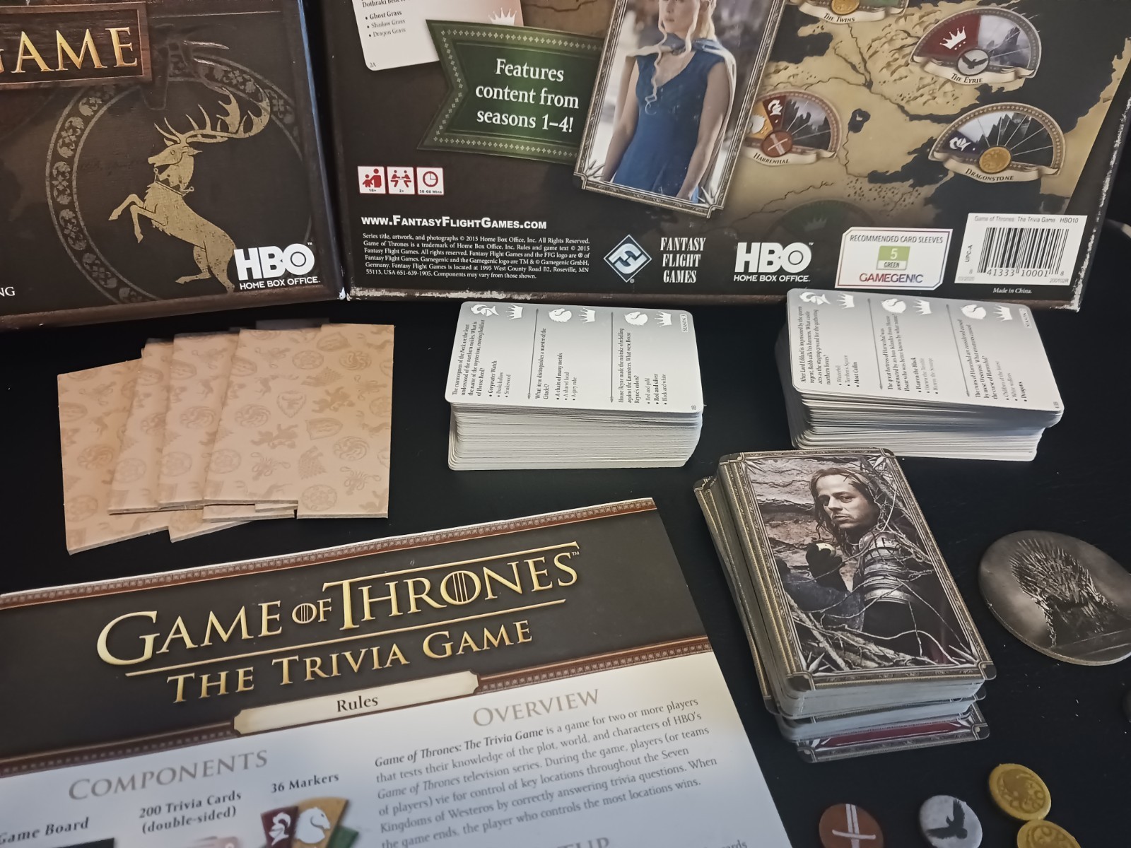 Game of Thrones The Trivia Game FANTASY FLIGHT Games 2015 HBO 100% Complete
