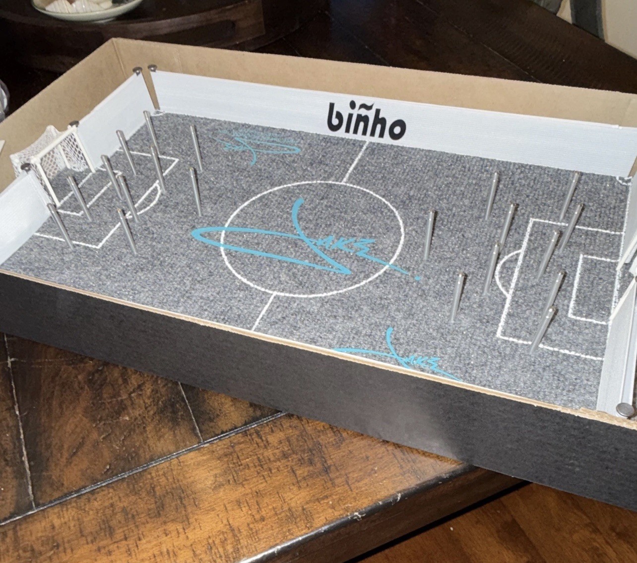 Binho Tabletop Soccer Skill Game Complete Set w/ Tournament Rules Age 12+ 2P