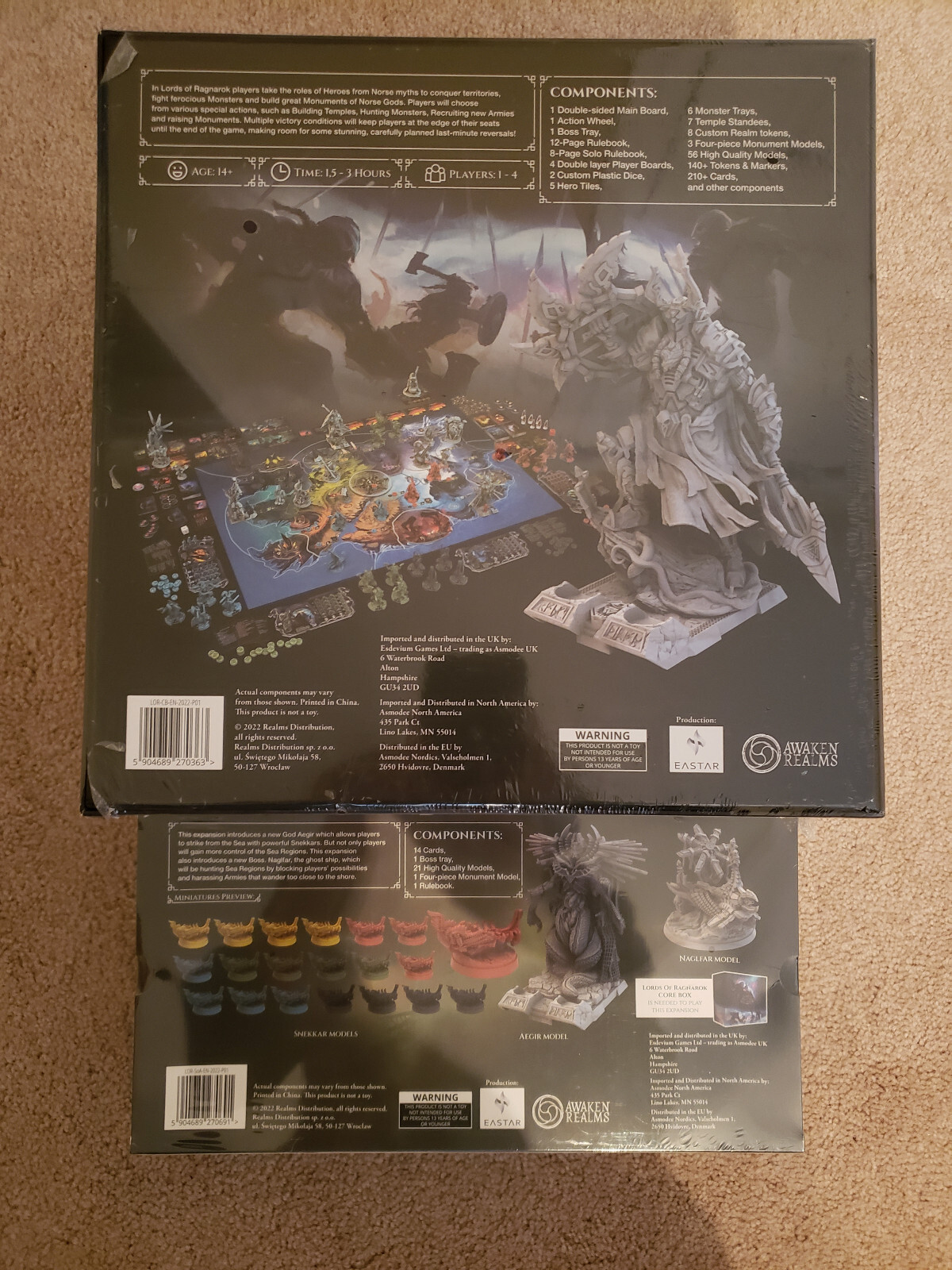 Lords of Ragnarok Board Game + Seas of Aegir Expansion Awaken Realms