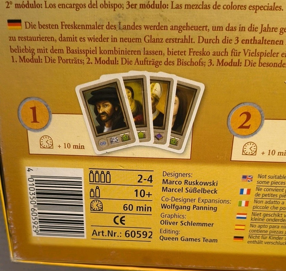Fresco Board Game Queen Games Renaissance Strategy Award-Winning FREE SHIPPING