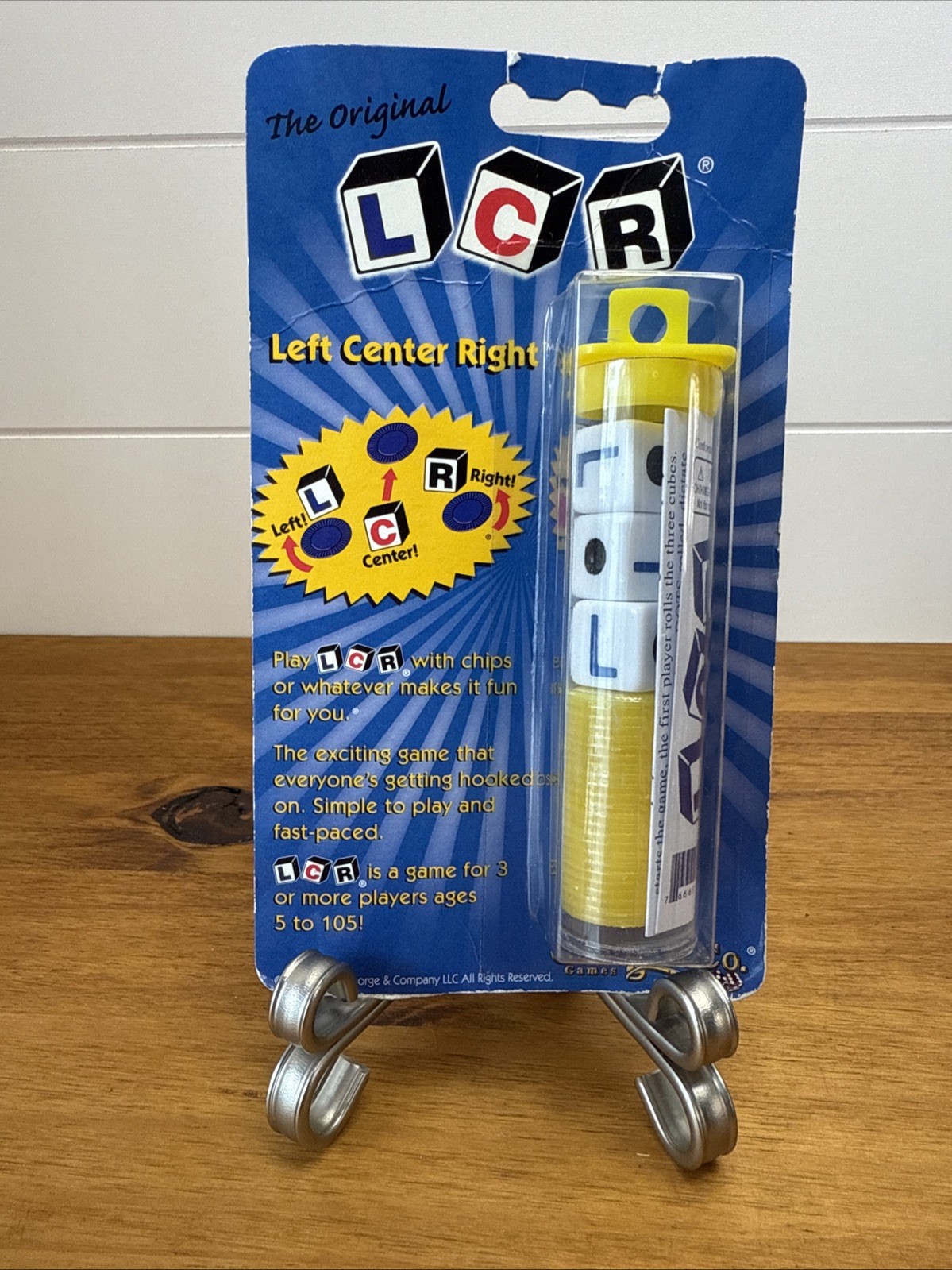 LCR Left Center Right Dice Game Original Red Chips New Sealed