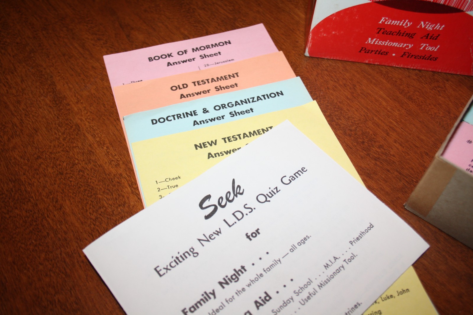 Vintage Seek LDS Quiz Game – FHE Teaching Aid Missionary Mormon – Bookcraft 1958