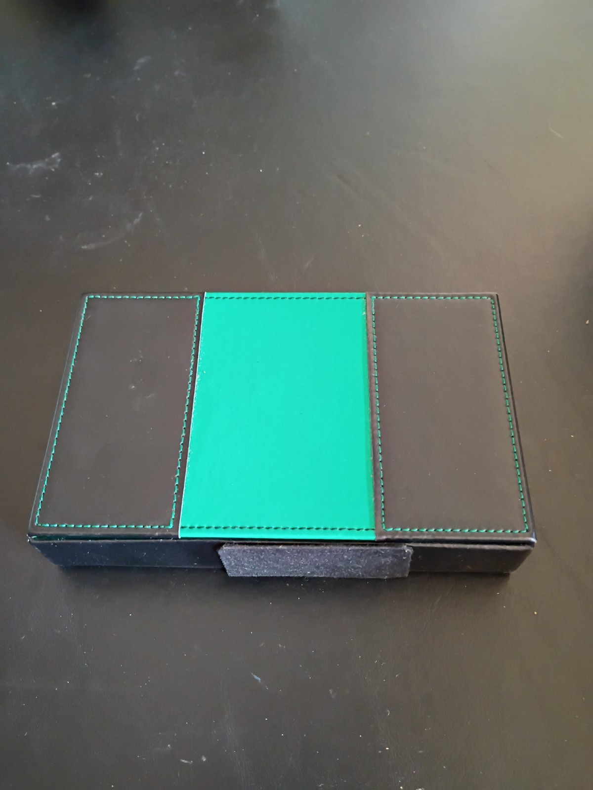 Vintage Double Six Dominoes Set in the original Green vinyl case B24