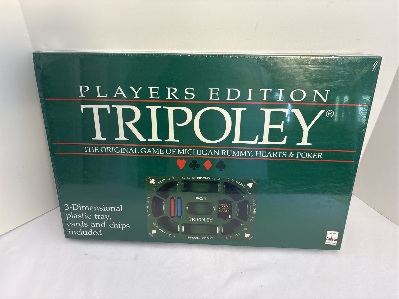 TRIPOLEY Players Edition No. 300 SEALED NEW Cadaco 1989 Rummy Hearts & Poker