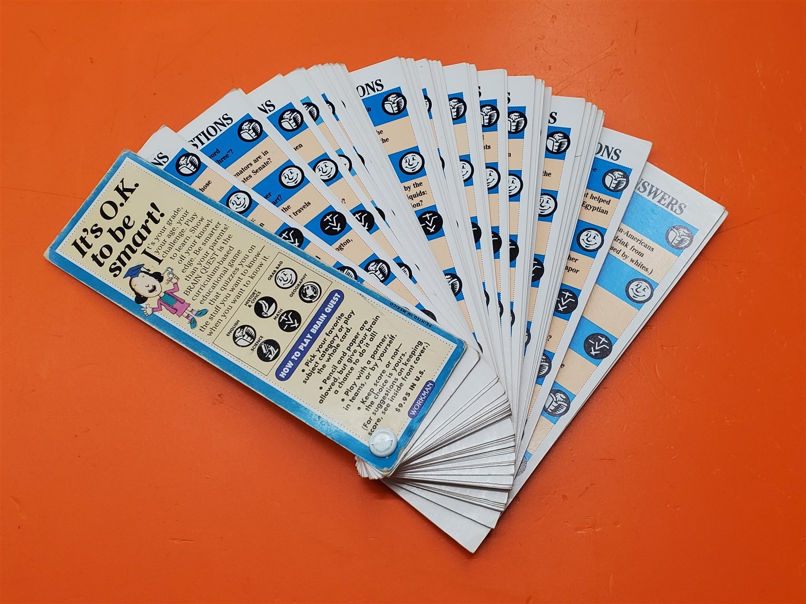 ⭐️⭐️⭐️⭐️⭐️ Brain Quest It`s Ok To Be Smart Card Quiz Game