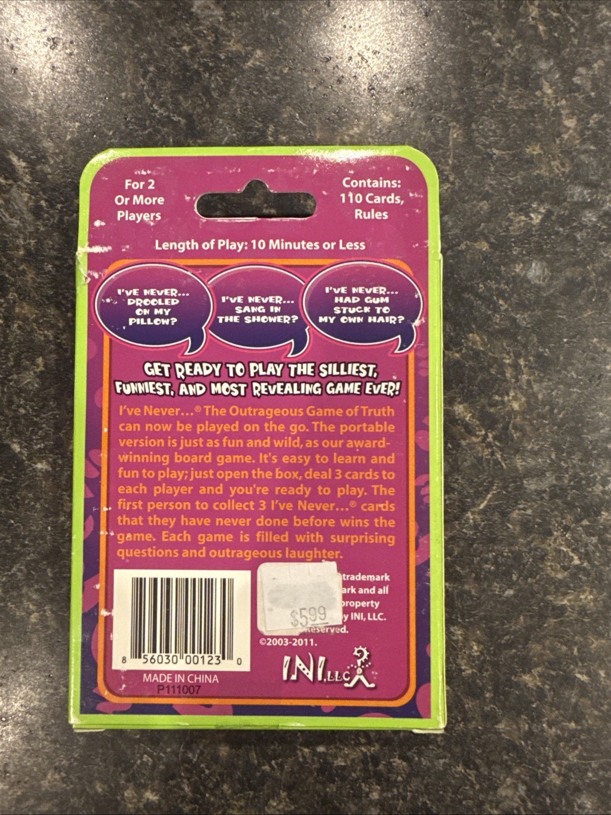 2009 I’VE NEVER by INI LLC BOARD GAME – Never Opened